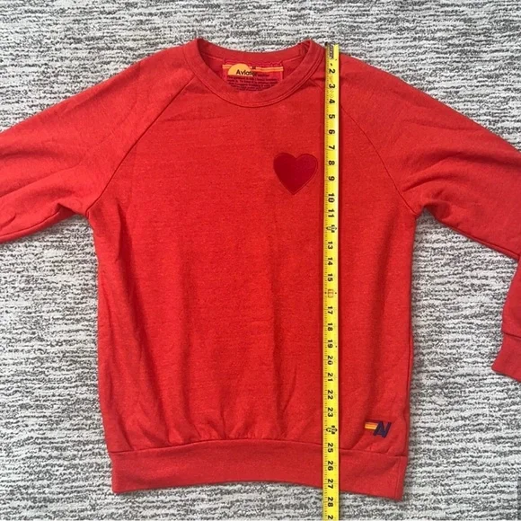 Aviator Nation Heart Embroidery Sweatshirt *RARE* in RED Medium - Picture 7 of 11